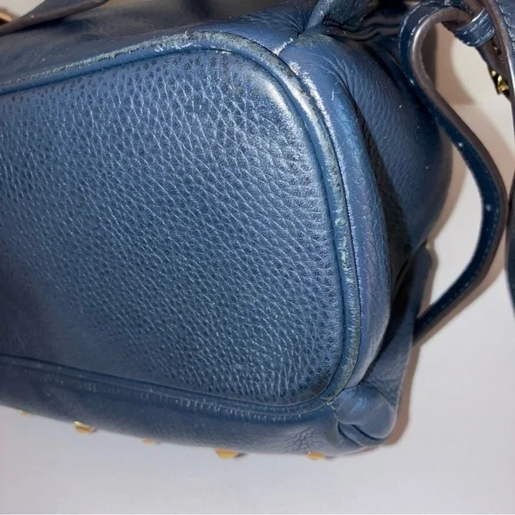Michael Kors Abbey Backpack Medium Navy Blue Leather Studded *READ - Picture 12 of 14